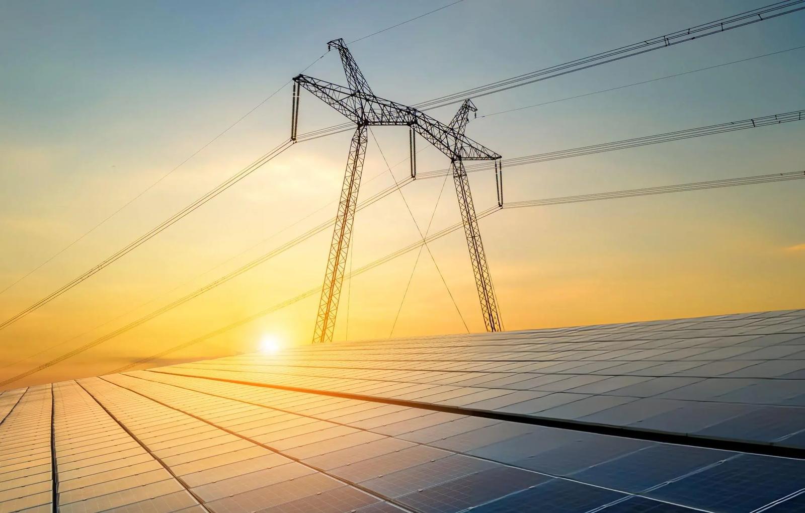 Solar rooftop installation background